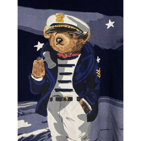 Polo Ralph Lauren Short Sleeve Polo Shirt Nautical Captain Sailor Bear Blue 2XL - Picture 6 of 15